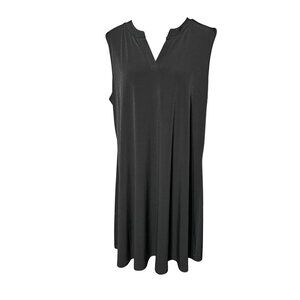 Chico's Dress Size 3 XL Black V Neck Pull Over Sleeveless A Line Women